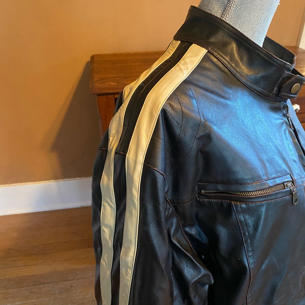 Moto Jacket - Fake Leather - Vinyl - XL